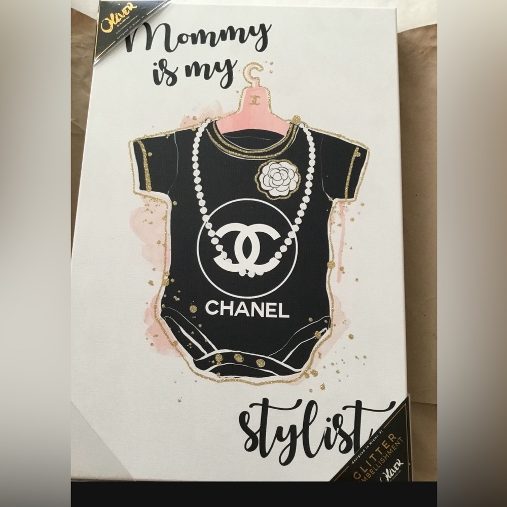 Chanel baby canvas print black and white Oliver gal